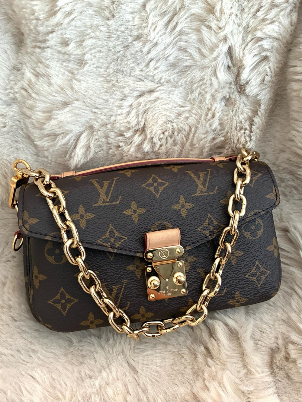 Louis Vuitton Monogram Canvas Crossbody in Brown with Gold Hardware